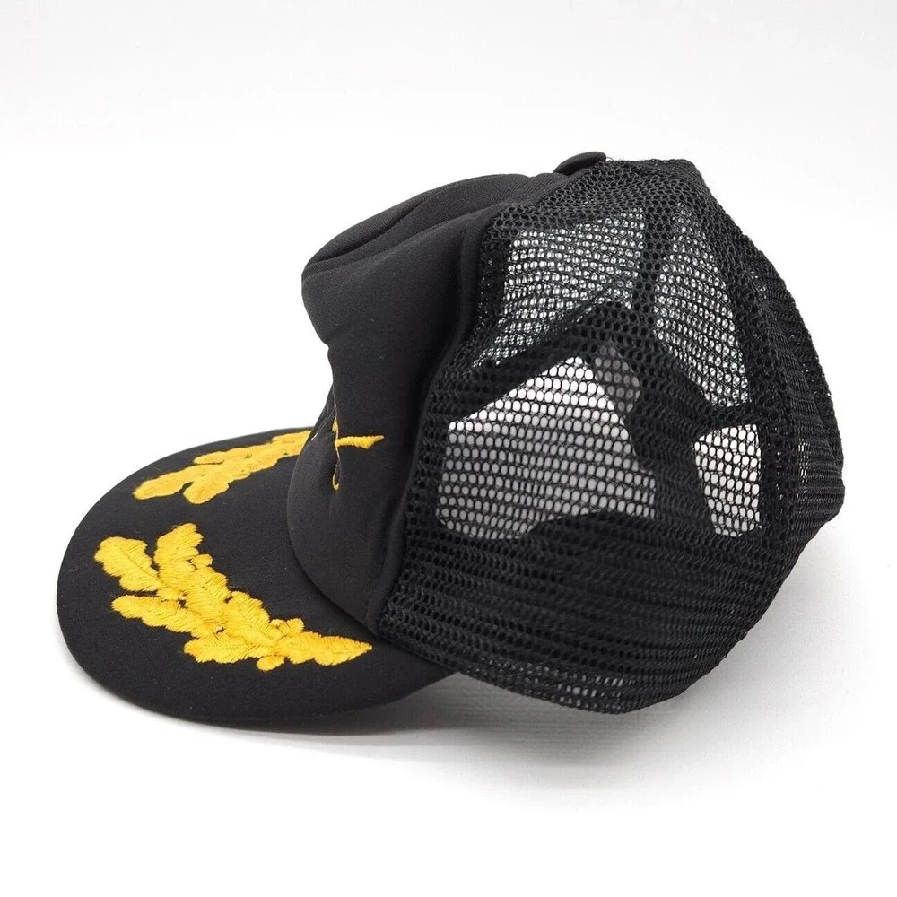 Vintage Niagara Falls Mesh Snapback Trucker Hat Black Gold Leaf Scramble Egg Cap
